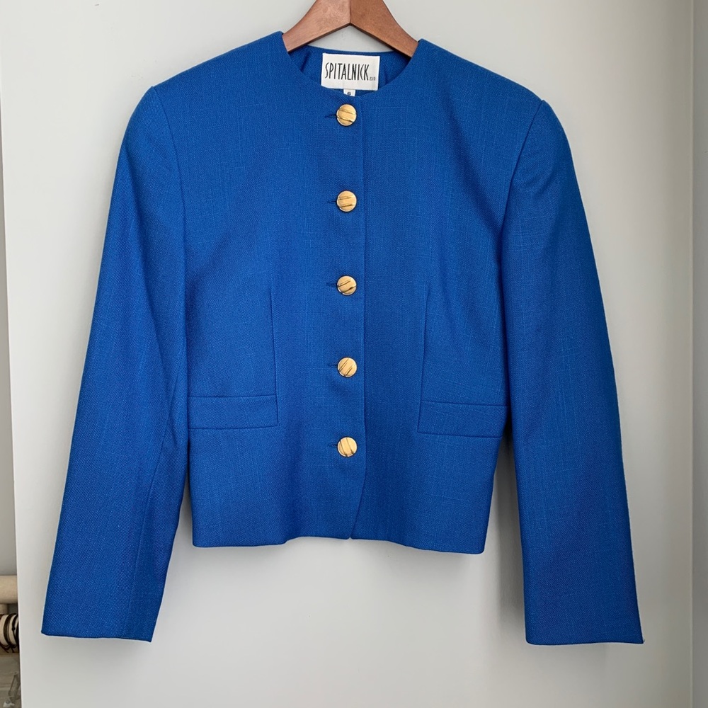 Blue vintage blazer with gold buttons
